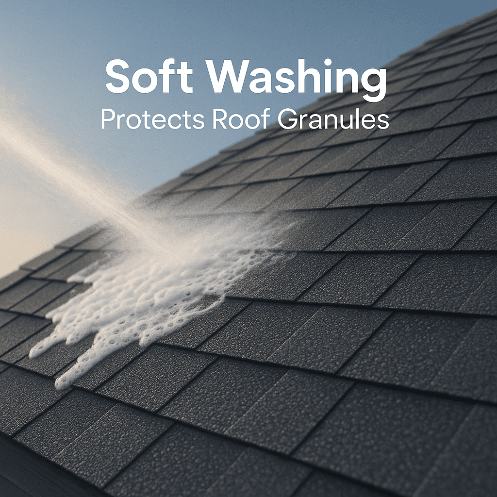 How Soft Washing Protects Your Roof Granules