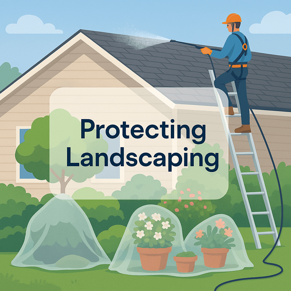 How We Protect Landscaping During Roof Cleaning