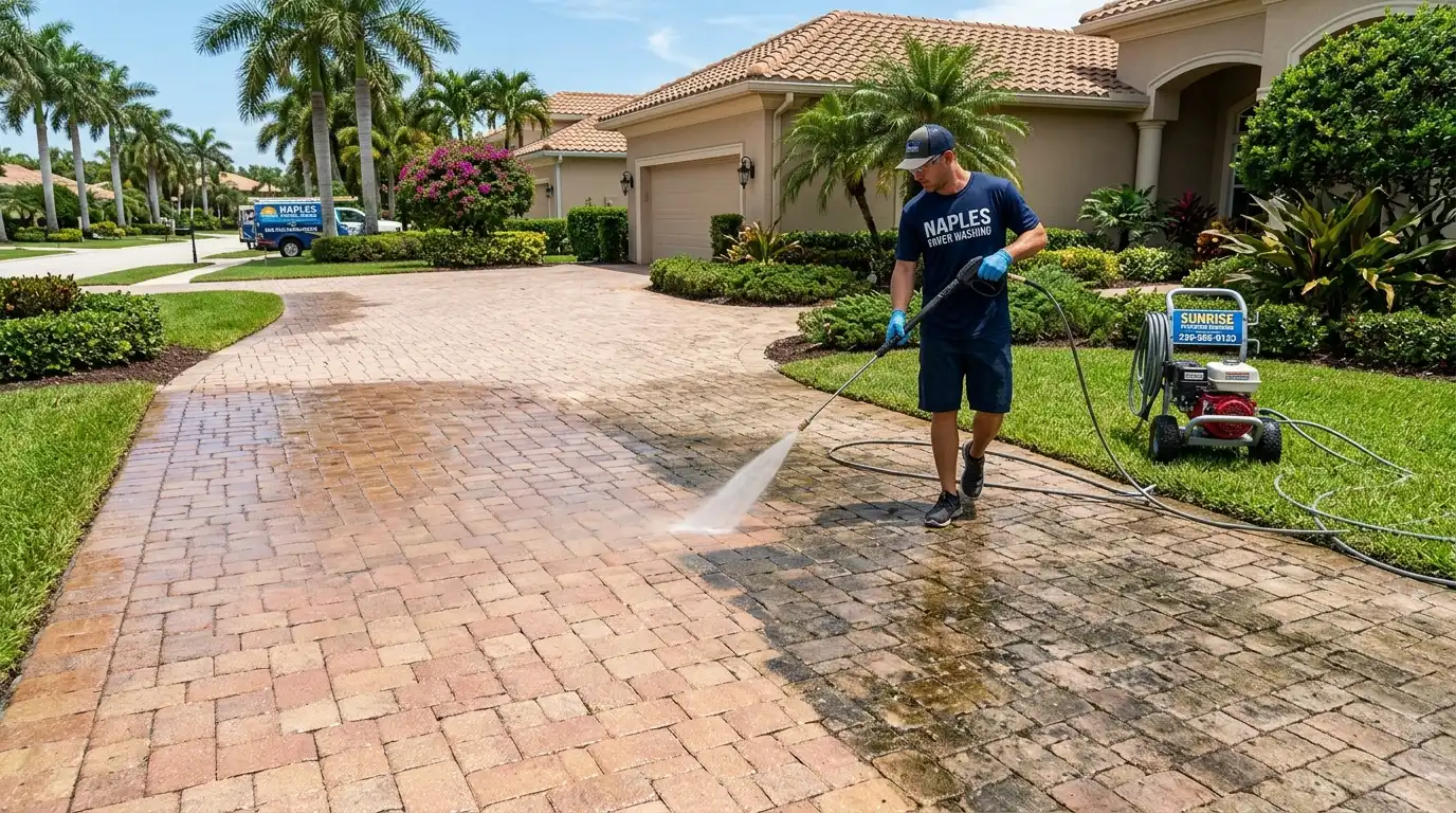 Driveway pressure washing Naples