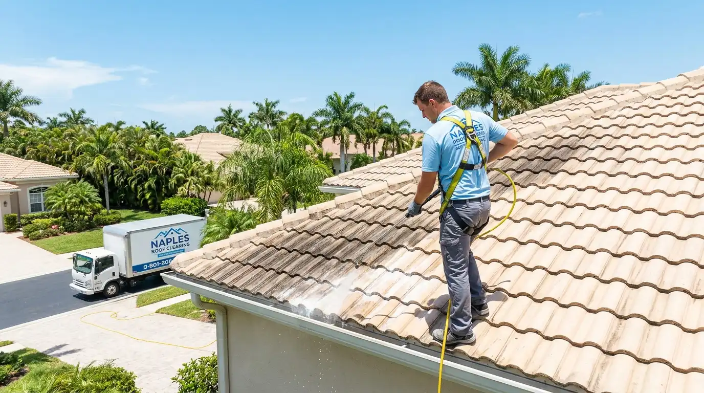 Soft wash roof cleaning Naples
