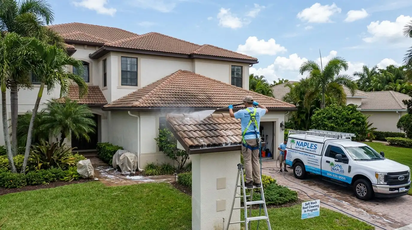 Soft wash roof cleaning Naples