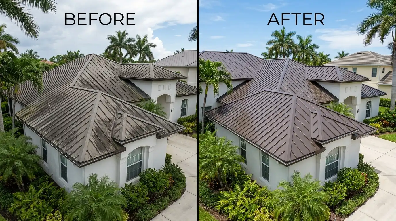 Soft wash roof cleaning Naples